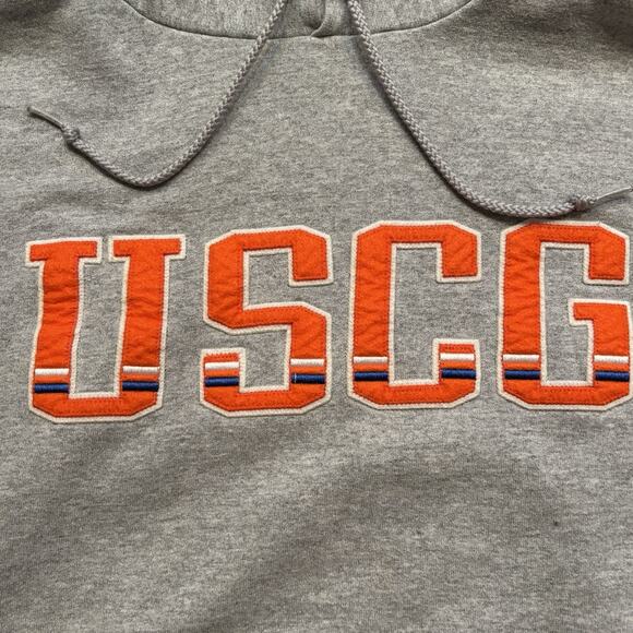 Champion USCG Coast Guard Hoodie Sweatshirt Heather Gray Size Medium Embroidered - Picture 3 of 7